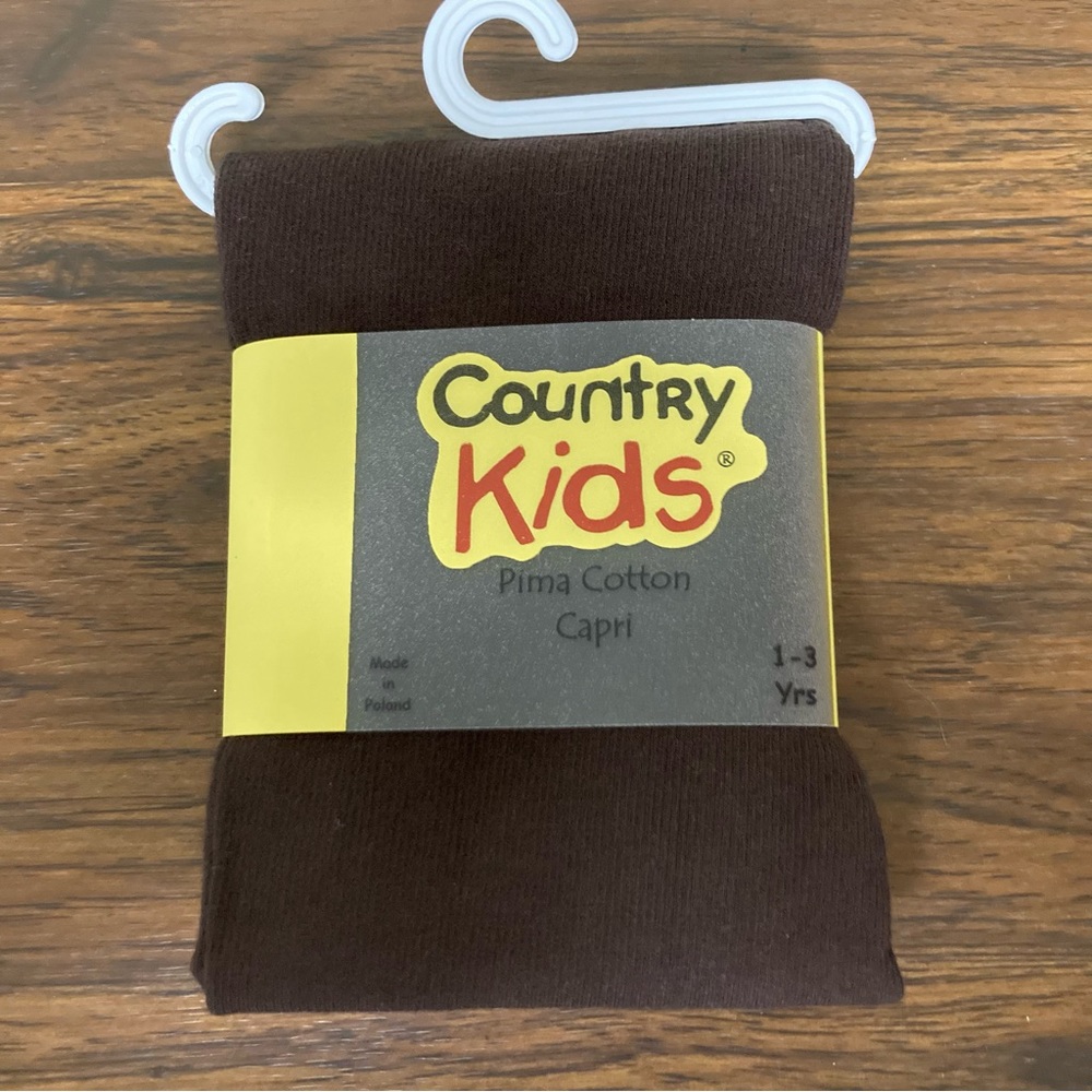 $1 NWT Country Kids Pima Cotton Capri Tights Brown 1-3 Years (BUNDLE ONLY)